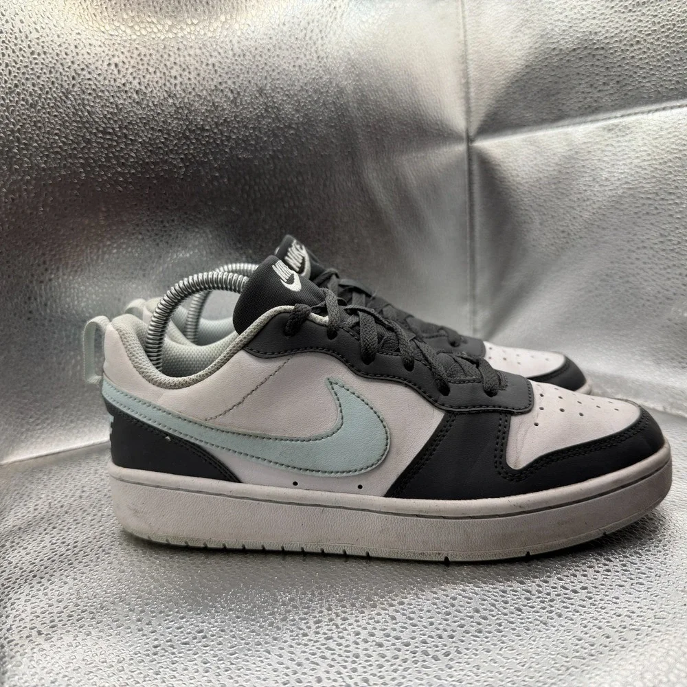 Size 6Y Nike Court Borough Low Anthracite White Blue Kids Sneakers HQ3258-060‎